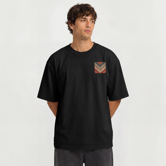 "Berber Authentic" Moroccan Pattern Graphic Tee – Heritage Back Print T-Shirt