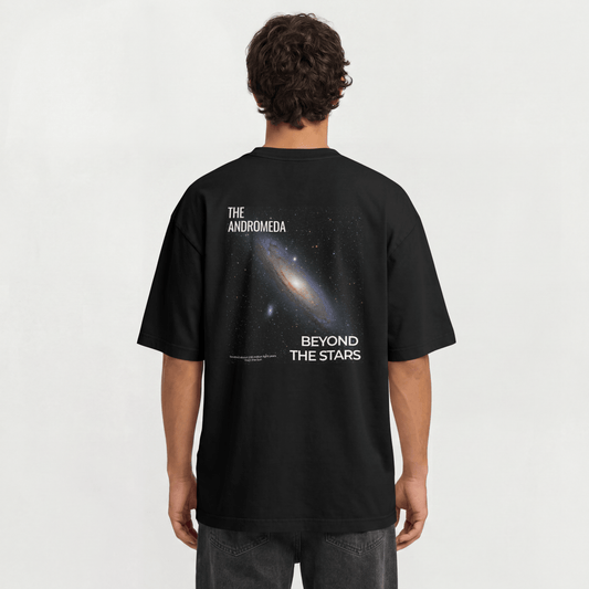 "The Andromeda / Beyond The Stars" Cosmic Graphic Tee – Heavyweight Boxy T-Shirt
