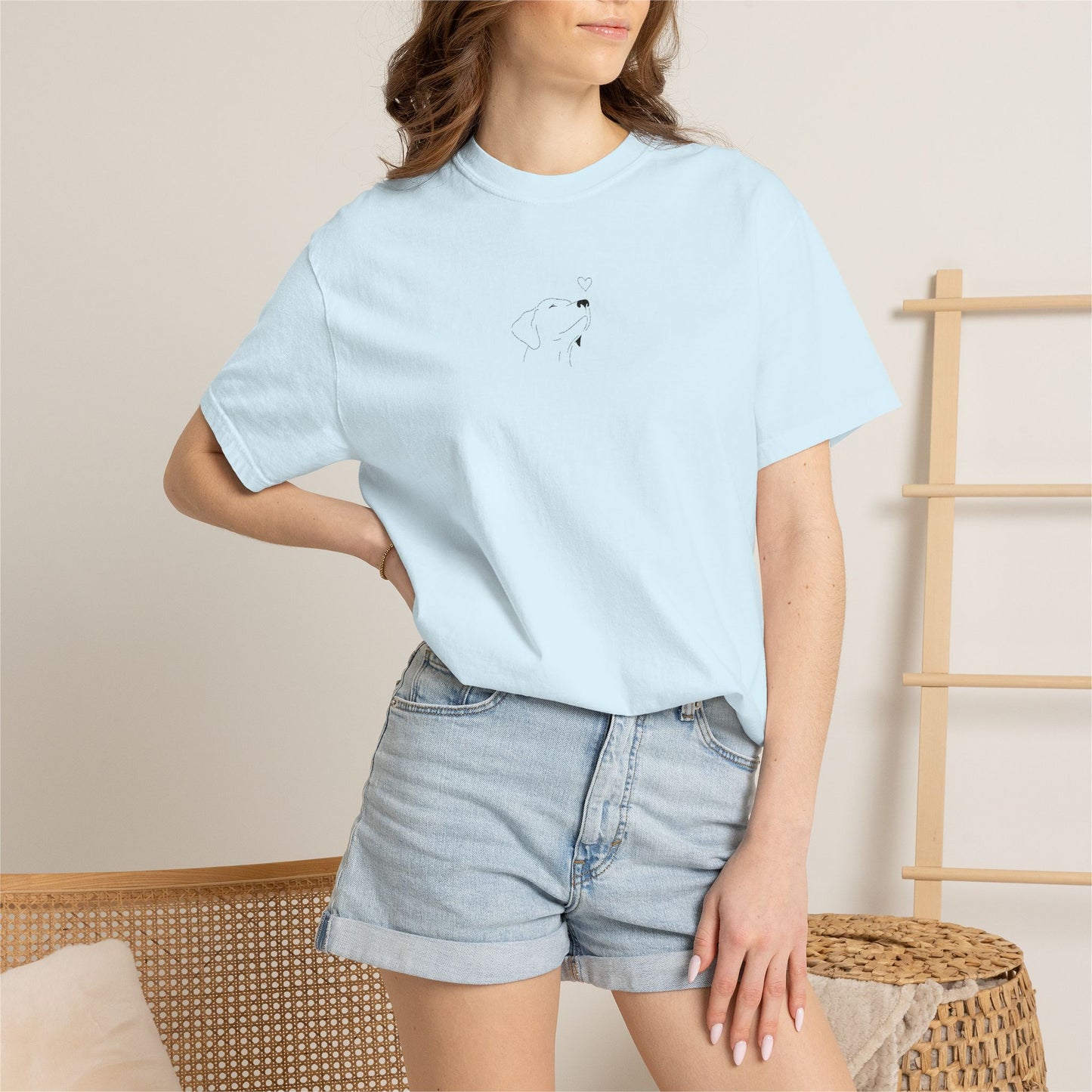 Minimalist White T-Shirt with Tiny Dandelion Graphic