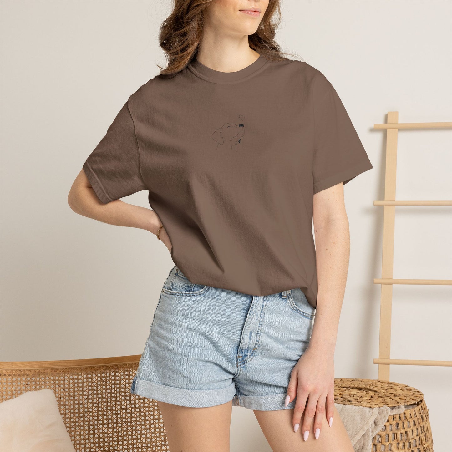 Minimalist White T-Shirt with Tiny Dandelion Graphic