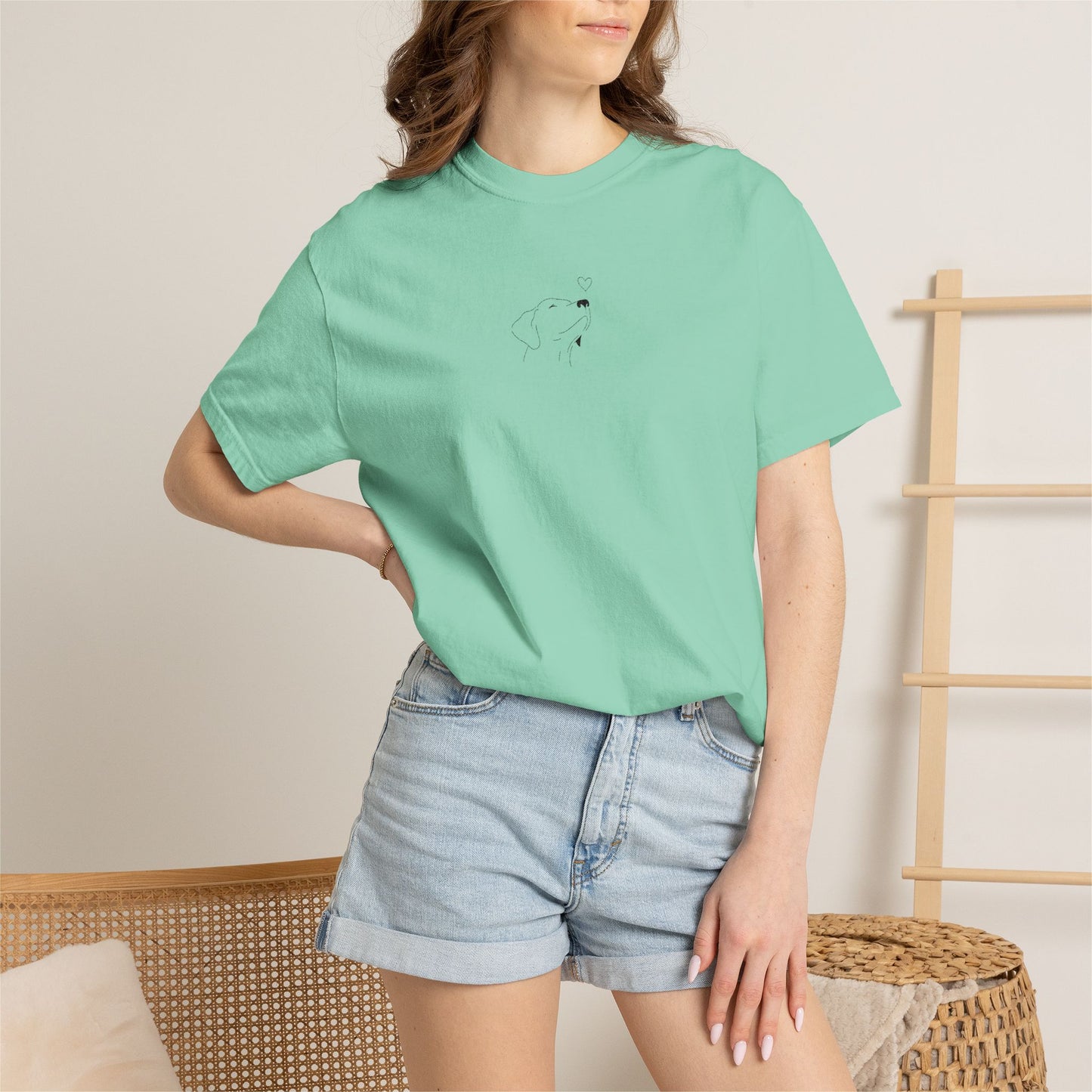 Minimalist White T-Shirt with Tiny Dandelion Graphic
