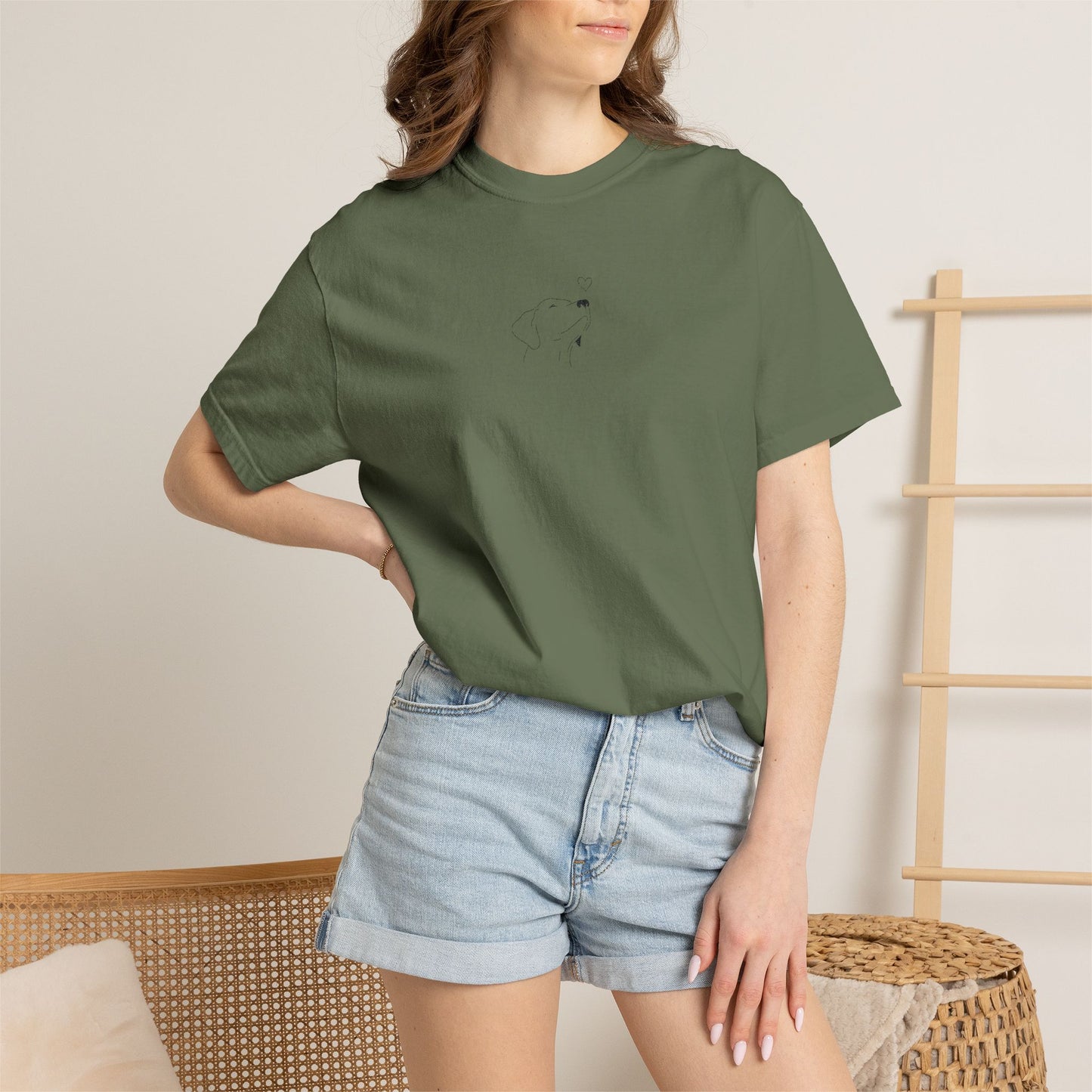 Minimalist White T-Shirt with Tiny Dandelion Graphic