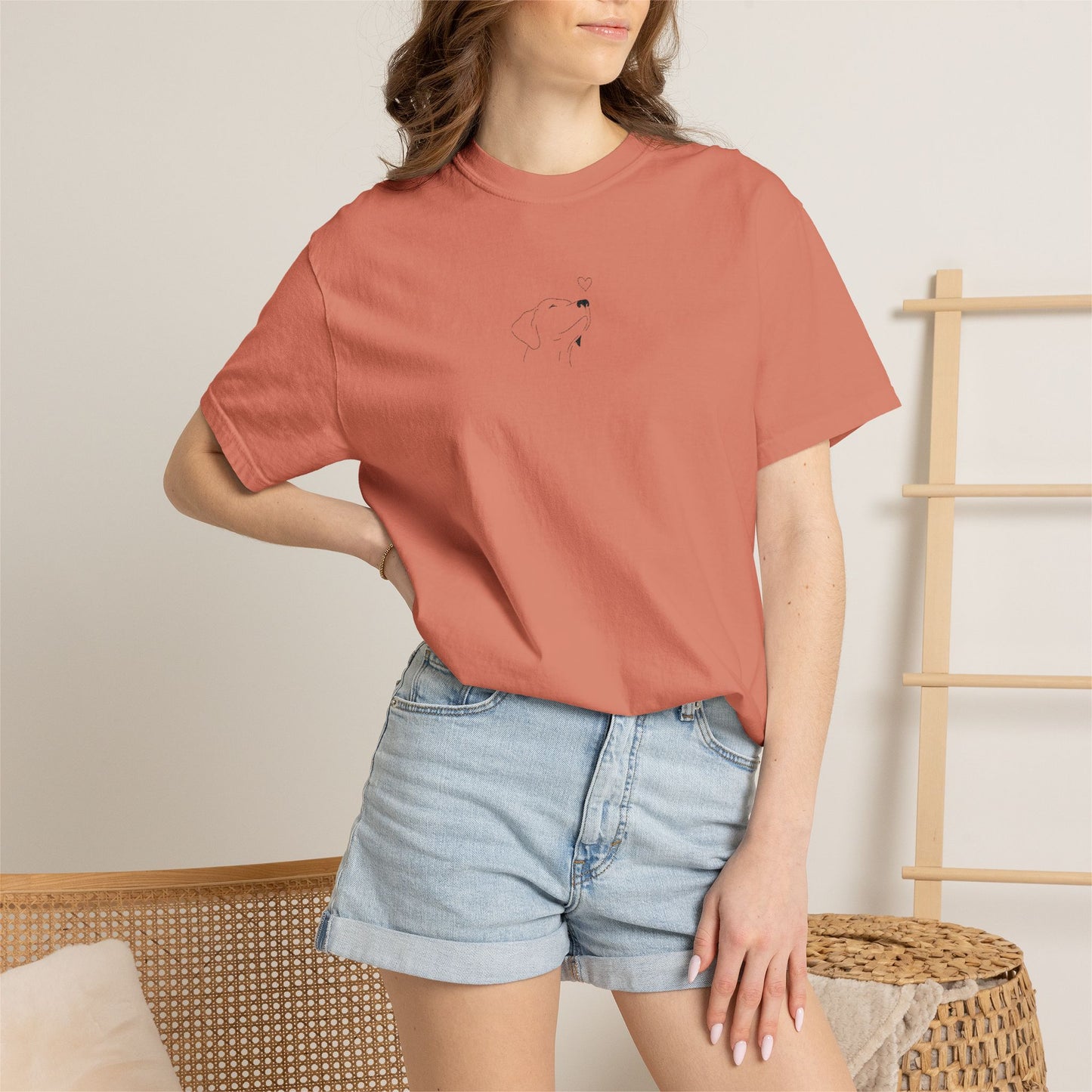 Minimalist White T-Shirt with Tiny Dandelion Graphic