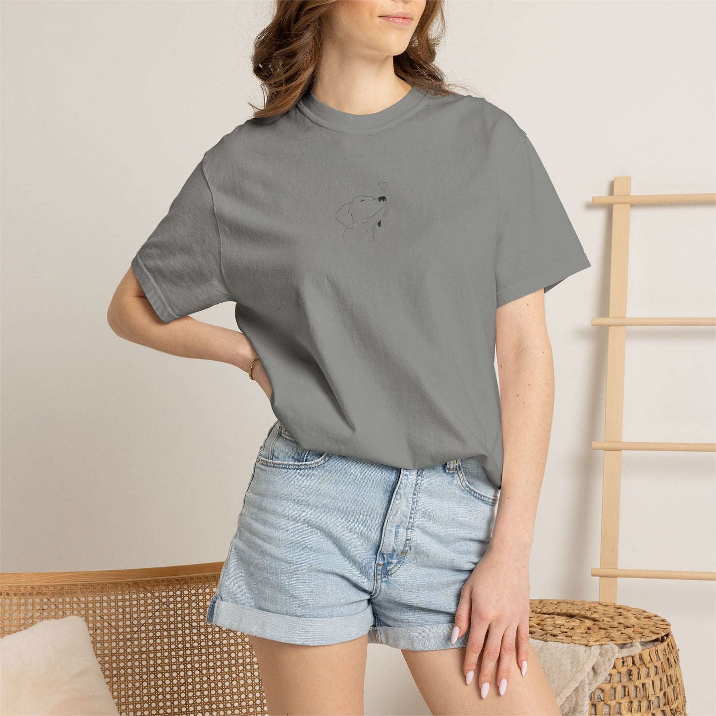Minimalist White T-Shirt with Tiny Dandelion Graphic