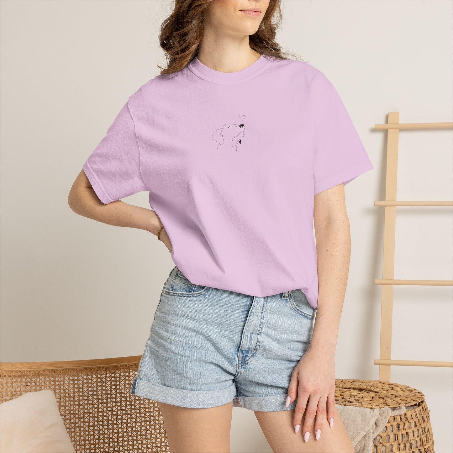 Minimalist White T-Shirt with Tiny Dandelion Graphic