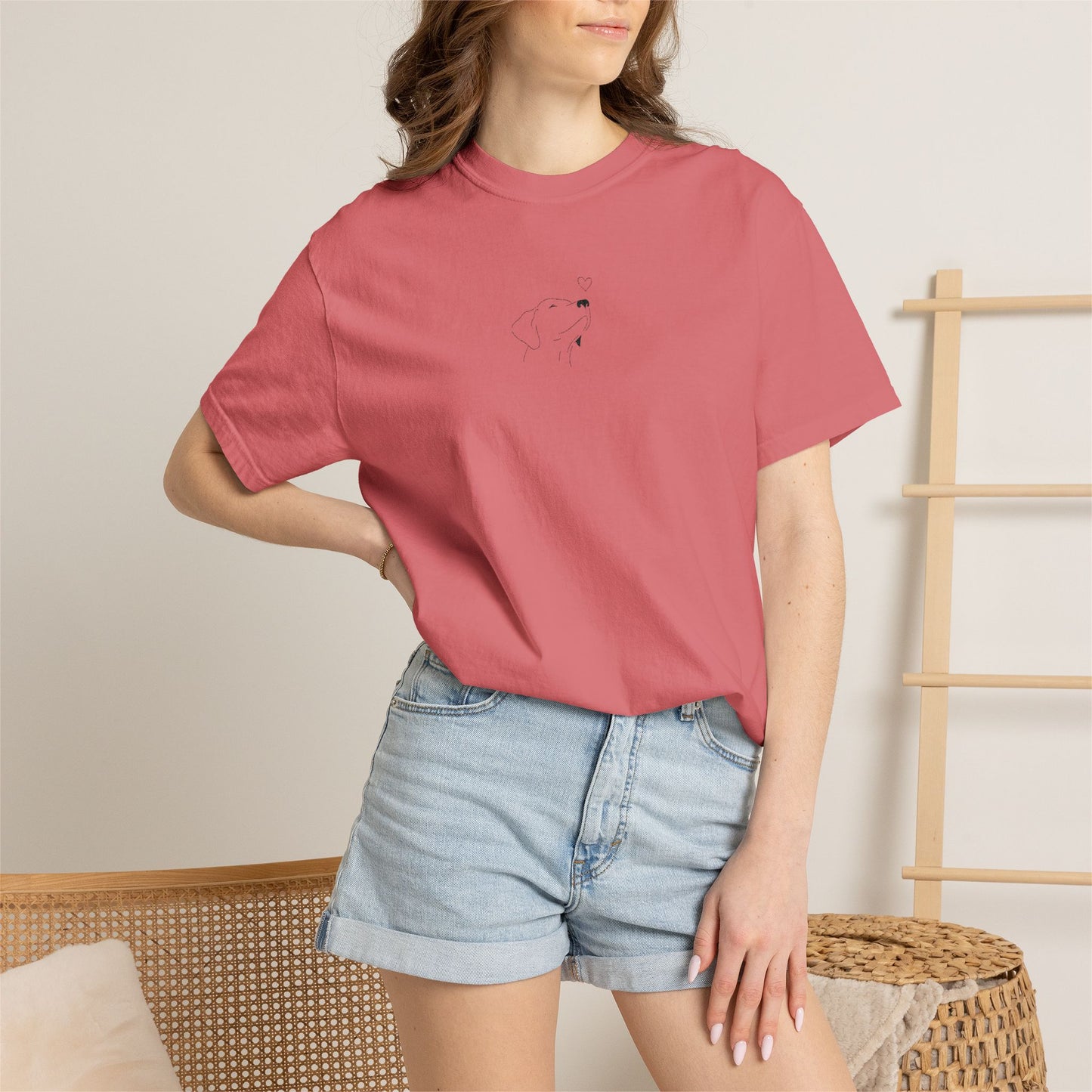 Minimalist White T-Shirt with Tiny Dandelion Graphic