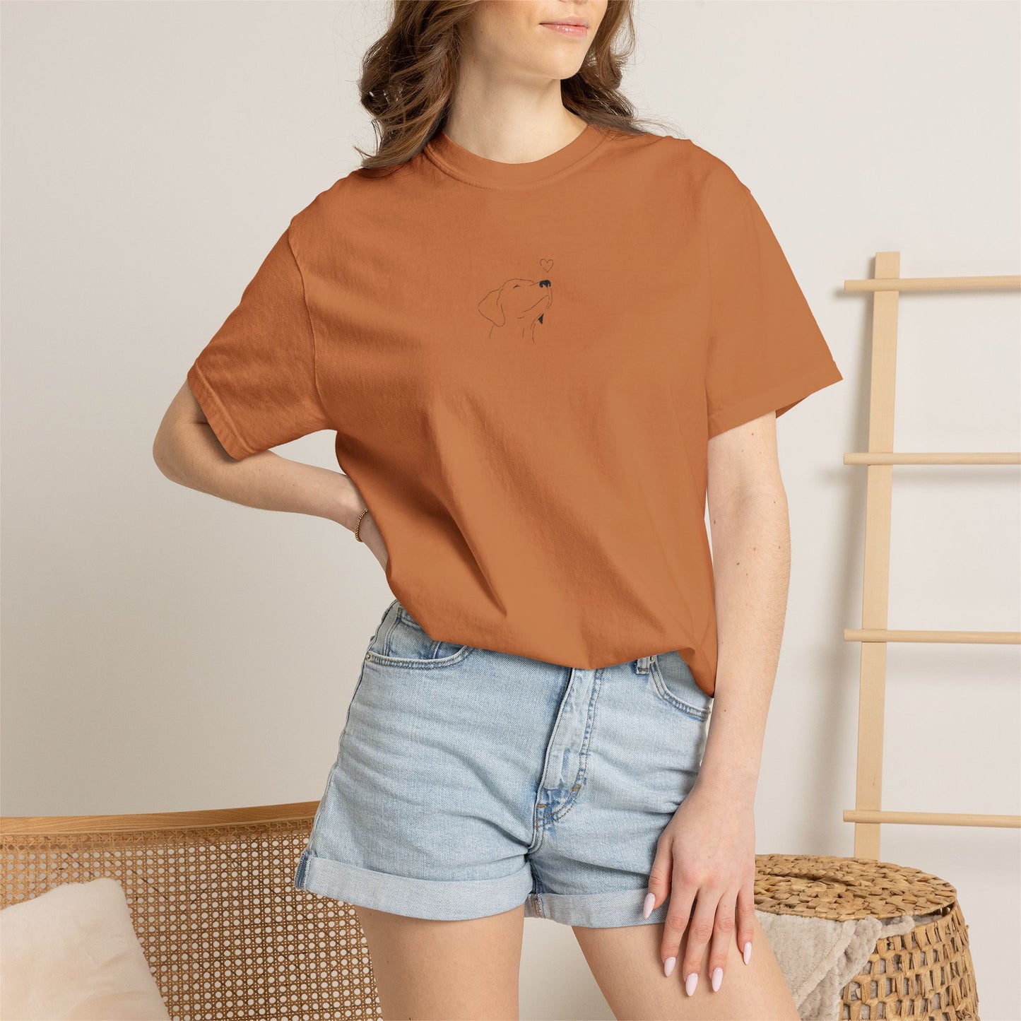 Minimalist White T-Shirt with Tiny Dandelion Graphic