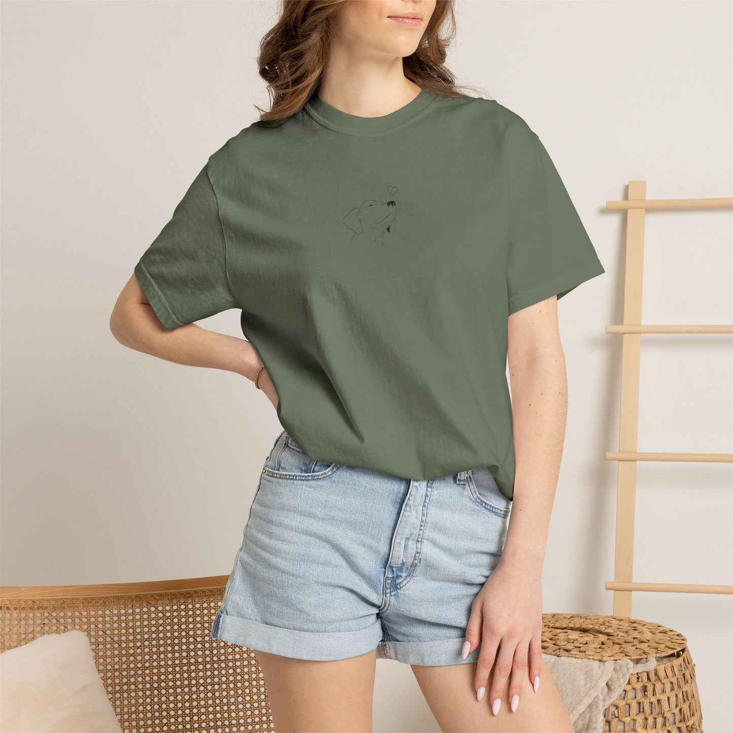 Minimalist White T-Shirt with Tiny Dandelion Graphic
