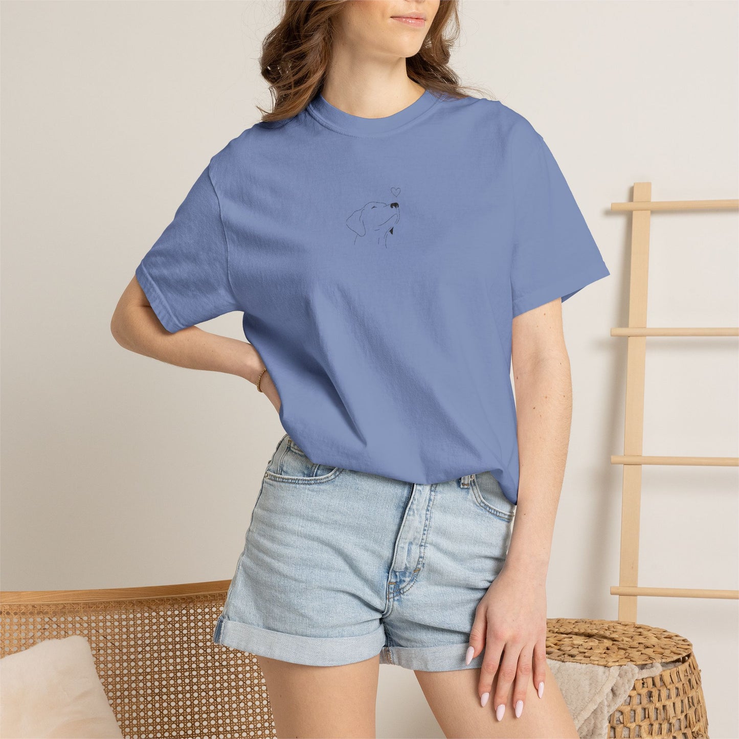 Minimalist White T-Shirt with Tiny Dandelion Graphic