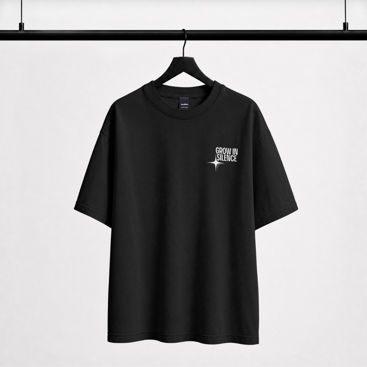 "Be Confident" Graphic Tee – Minimalist "Grow In Silence" Oversized Back Print T-Shirt