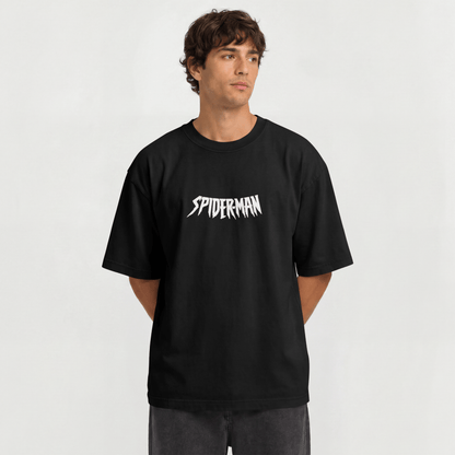 "Spiderman" Jagged Font Graphic Tee – Minimalist Streetwear Heavyweight T-Shirt