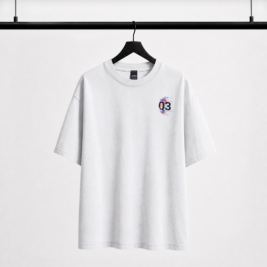 "Life Moves Stay Focused" Cyber Glitch Graphic Tee – Oversized Back Print T-Shirt