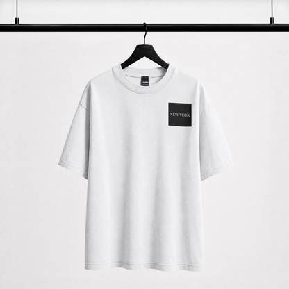 Custom City Map T-Shirt – Silver Monochrome Street Map Print Tee