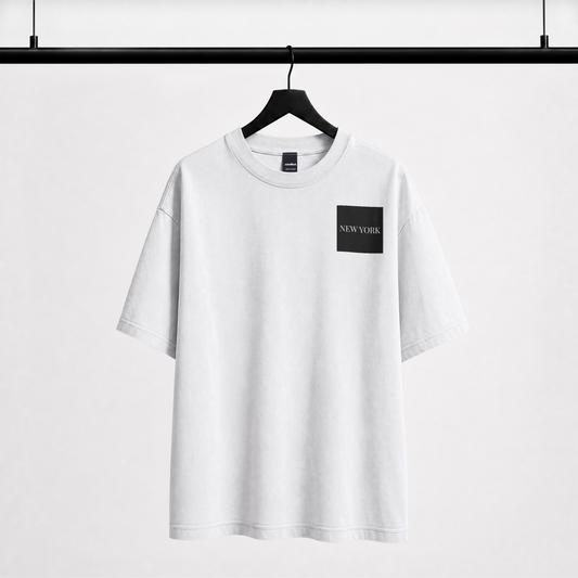 Custom City Map T-Shirt – Silver Monochrome Street Map Print Tee