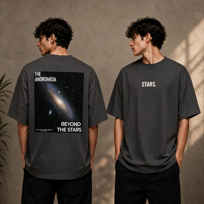 "The Andromeda / Beyond The Stars" Cosmic Graphic Tee – Heavyweight Boxy T-Shirt