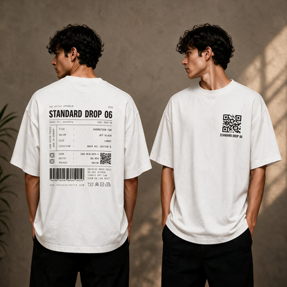 "Standard Drop 06" Spec Label Graphic Tee – Techwear Oversized T-Shirt