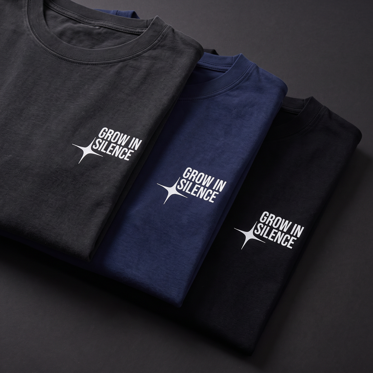 "Be Confident" Graphic Tee – Minimalist "Grow In Silence" Oversized Back Print T-Shirt