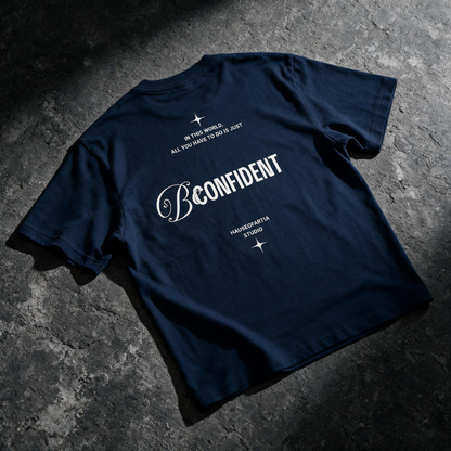 "Be Confident" Graphic Tee – Minimalist "Grow In Silence" Oversized Back Print T-Shirt