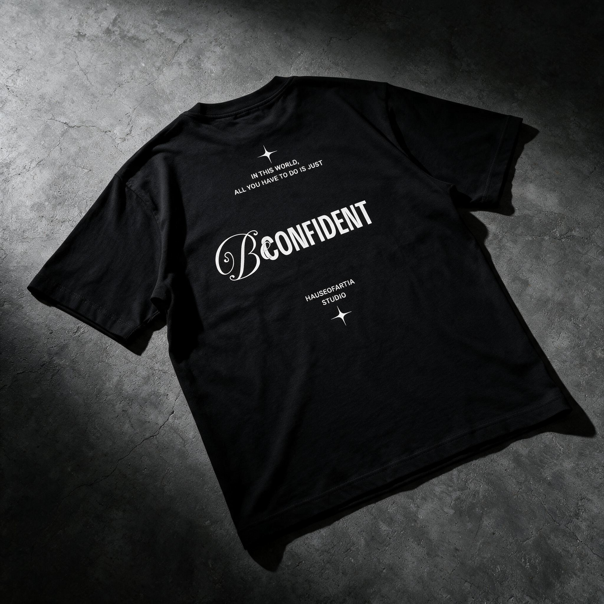 "Be Confident" Graphic Tee – Minimalist "Grow In Silence" Oversized Back Print T-Shirt
